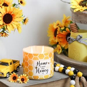 Spring Honeycomb Candle Honey Scented Candle 3 Wicks Large Jar, 14 oz