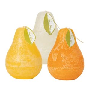 sullivans vance kitira pear set of 3 candles, clean-burning, environmental-friendly, scentless, real-wax candles, home décor, hosting décor