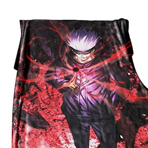 gojo satoru anime fleece blanket,jujutsu kaisen manga ultra soft throw blanket for couch 80×60 inches