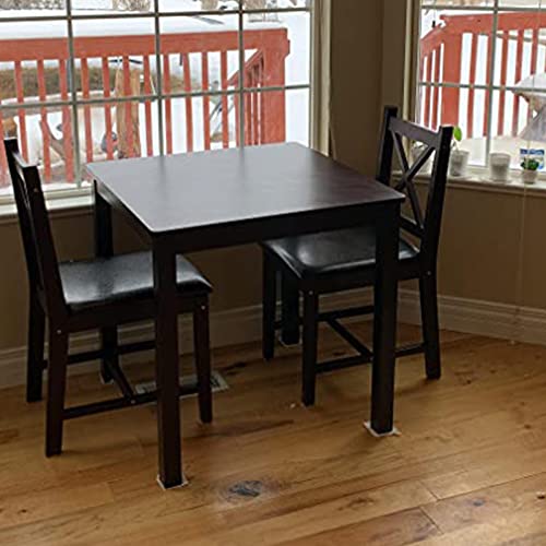 Small Kitchen Table Set for 2, 3 Piece Wooden Dining Table Set with 2 Chairs for Small Space, Modern Square Counter Height Dinette Set for Kitchen, Restaurant, Dark Brown