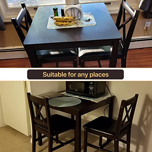Small Kitchen Table Set for 2, 3 Piece Wooden Dining Table Set with 2 Chairs for Small Space, Modern Square Counter Height Dinette Set for Kitchen, Restaurant, Dark Brown