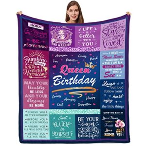 birthday gifts for women – 50″x60″ throw blanket, daughter/grandma/mom birthday gifts, birthday gifts for wife girlfriend, birthday gift for women, womens birthday gifts, birthday decorations blankets
