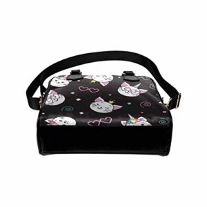 InterestPrint Cute Funny Cat Unicorn Womens Casual Bag Shoulder Satchel Bag Handbag