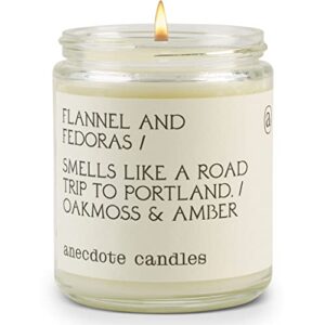 anecdote candles glass jar candle – flannel & fedoras