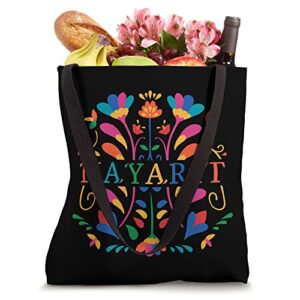 Nayarit Shirt, Nayarit Flower, Nayarit Otomi Mexico Tote Bag