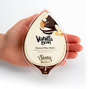 Shortie's Candle Company Vanilla Bean Natural Soy Wax Melts - 1 Highly Scented 3 Oz. Bar - Made with 100% Soy and Essential Fragrance Oils - Phthalate & Paraffin Free, Vegan, Non-Toxic