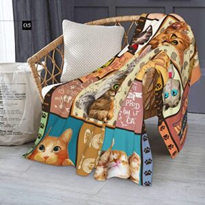 Cat Gifts for Cat Lovers Blanket 60"x50", Cat Lover Gifts for Women Blankets, Cat Mom Gifts for Women, Funny/Crazy/Cool Cat Themed Lady Gifts for Girls, Christmas/Birthday Gift Ideas for Cat Lover