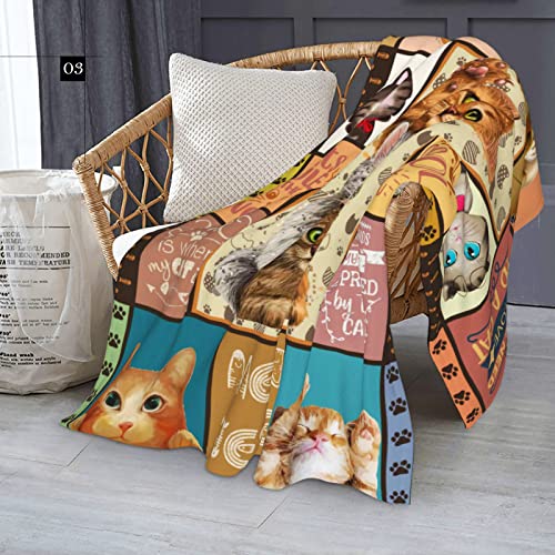 Cat Gifts for Cat Lovers Blanket 60"x50", Cat Lover Gifts for Women Blankets, Cat Mom Gifts for Women, Funny/Crazy/Cool Cat Themed Lady Gifts for Girls, Christmas/Birthday Gift Ideas for Cat Lover