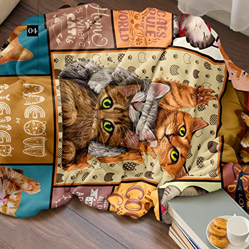 Cat Gifts for Cat Lovers Blanket 60"x50", Cat Lover Gifts for Women Blankets, Cat Mom Gifts for Women, Funny/Crazy/Cool Cat Themed Lady Gifts for Girls, Christmas/Birthday Gift Ideas for Cat Lover