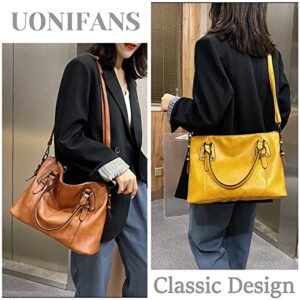 Vintage Hobo Bags for Women Vegan Leather Top-Handle Handbags Large Ladies Purse Crossbody Shoulder Bag (Yellow)