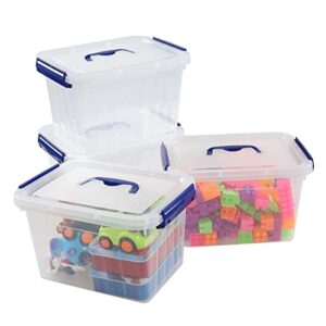 nesmilers 6 liter clear plastic storage box tote bins with lids set of 4