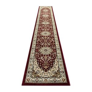 flash furniture mersin collection persian style area rug – olefin burgundy non-shedding fibers – 3′ x 15′ – jute backing – for hallway, entryway, bedroom, living room