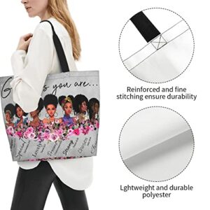 Afro Women Tote Bags African American Shoulder Bag Black Girl Satchel Handbags For Shopping Work Grocery Gym