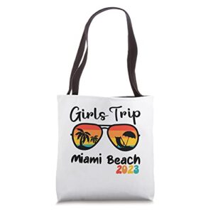 miami beach girl’s trip 2023 weekend trip vacation travel tote bag