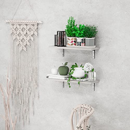 MDLUFFY Floating Shelves Set of 2 Home Decor Wall Mounted Rustic Retro Storage Shelf Rack for Office Bedroom Living Room