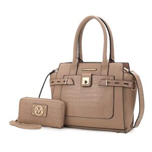 mkf collection satchel bag for women with wristlet wallet, crossbody handbag top-handle purse