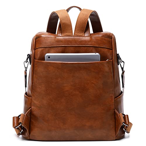 sqlp Leather Backpack Purse for Women Small Size Ladies Fashion Everyday Travel Shoulder Bags Student Bag Brown