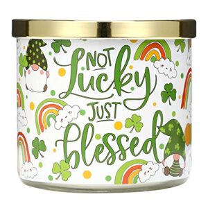 st. patrick’s day eucalyptus mint scented candle 3 wicks large jar, 14 oz