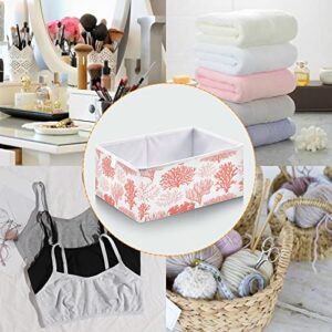 Kigai Beautiful Coral Fabric Storage Bin 11" x 11" x 11" Cube Baskets Collapsible Store Basket Bins for Home Closet Bedroom Drawers Organizers