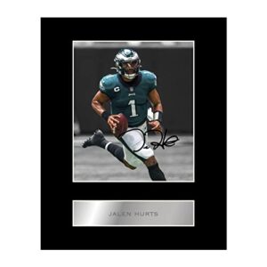 jalen hurts pre printed signature signed mounted photo display #11 printed autograph picture