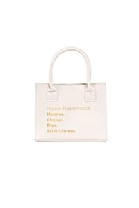 mini modern tote – fluent french (ivory)