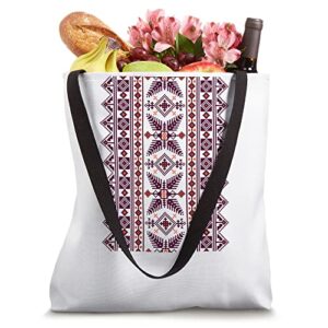 Ukrainian Folk Ethnic Pattern Ornament - Thread Embroidery Tote Bag