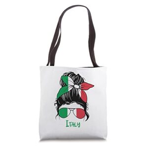 italian girl italy girl italia woman flag tote bag