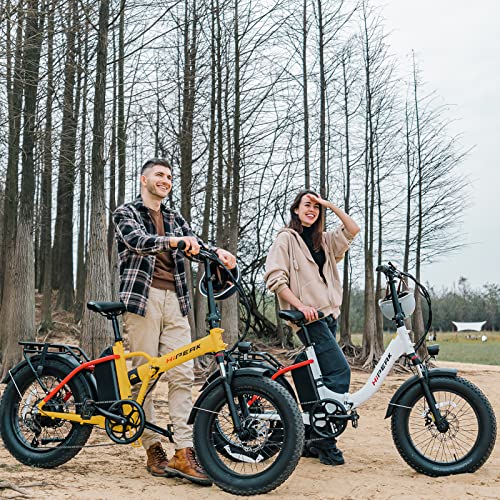 Hipeak Electric Bike for Adults, Ebike 750W/48V/15Ah, 20" x 4.0" Fat Tires Electric Bike Folding Ebikes with Removable Battery, Foldable Adults Electric Bicycles Front Suspension