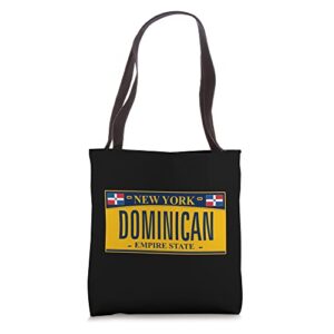 new york dominican license plate – dominican republic flags tote bag