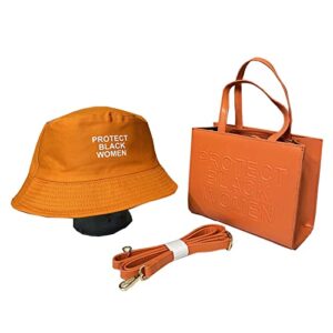 aytotoro protect black women purse and handbag fashion ladies pu leather top handle crossbody satchel shoulder tote bag (orange)