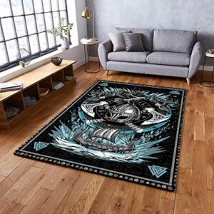 area rug-viking warrior rug tqn920r, 5×8 ft. fluffy carpets for bedroom shaggy floor modern rug home decor mats