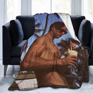 drew starkey ultra-soft micro fleece throw blanket warm comfortable versatile blanket for sofa and travel