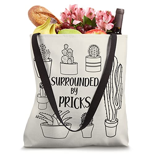 Surrounded by Pricks Cactus Pun Tote Bag