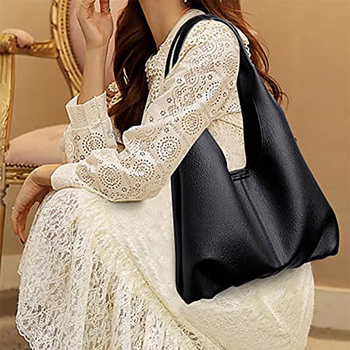 EDIWER Soft Leather Shoulder Bag for Girls Large Capacity Satchel Designer Hobo Bag Handbag Casual Top Handle Bag for Work