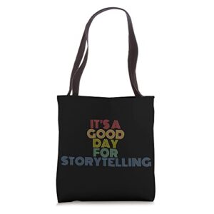 it’s a good day for storytelling retro 70s vintage tote bag