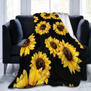 Throw Blanket Sunflower Warm Cozy Soft Lightweight Flannel Fleece Blanket for Bedroom Sofa Room Home Decorative Fuzzy Blanket 40"x30"