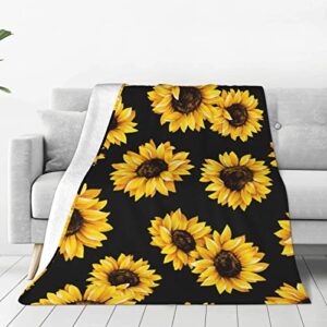 throw blanket sunflower warm cozy soft lightweight flannel fleece blanket for bedroom sofa room home decorative fuzzy blanket 40″x30″