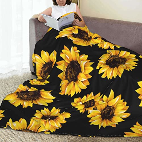 Throw Blanket Sunflower Warm Cozy Soft Lightweight Flannel Fleece Blanket for Bedroom Sofa Room Home Decorative Fuzzy Blanket 40"x30"