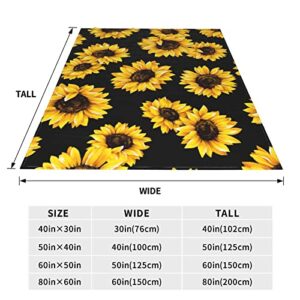 Throw Blanket Sunflower Warm Cozy Soft Lightweight Flannel Fleece Blanket for Bedroom Sofa Room Home Decorative Fuzzy Blanket 40"x30"