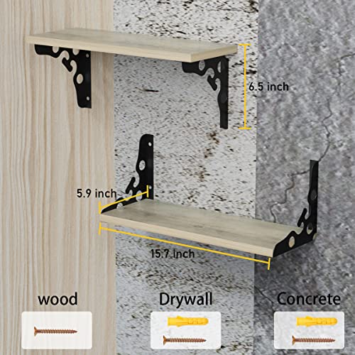 MDLUFFY Floating Shelves Set of 2 Home Decor Wall Mounted Rustic Retro Storage Shelf Rack for Office Bedroom Living Room