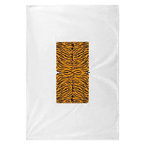 Tiger Skin Pattern Fleece Blanket Throw Cushion Travel Packable Plush Blankets for Office Bed Sofa Couch Camping 60x70 Inches