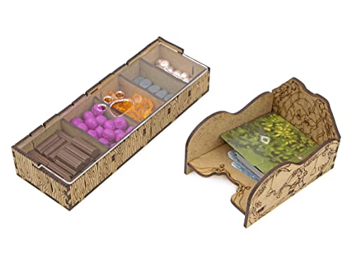 TowerRex Storage Organizer for Everdell and Expansions - Storage for Everdell - Organizer Kit Token Box Card Insert