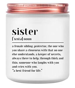 scented candle – sisters gifts from sister – sister definition candle, gifts for sister, sister gifts for women friend – funny christmas, birthday gifts for sister, little, big sister, sister in law