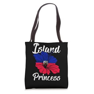 island princess haiti haitian haiti flag tote bag