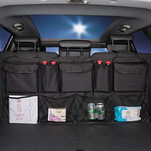 axsdxa trunk organizers car trunk backseat organizer, large suv hanging storage bag, space saving organizer for car truck van rv(42 x 21 inch)