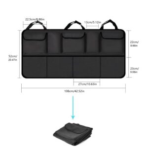 AXSDXA Trunk Organizers Car Trunk Backseat Organizer, Large SUV Hanging Storage Bag, Space Saving Organizer for Car Truck Van RV(42 x 21 inch)