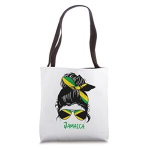 jamaican girl jamaica girl jamaica woman flag tote bag