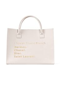 modern vegan tote bag – fluent french (ivory)