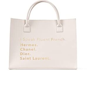 MODERN VEGAN TOTE BAG - Fluent French (Ivory)