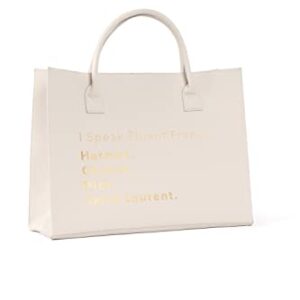 MODERN VEGAN TOTE BAG - Fluent French (Ivory)